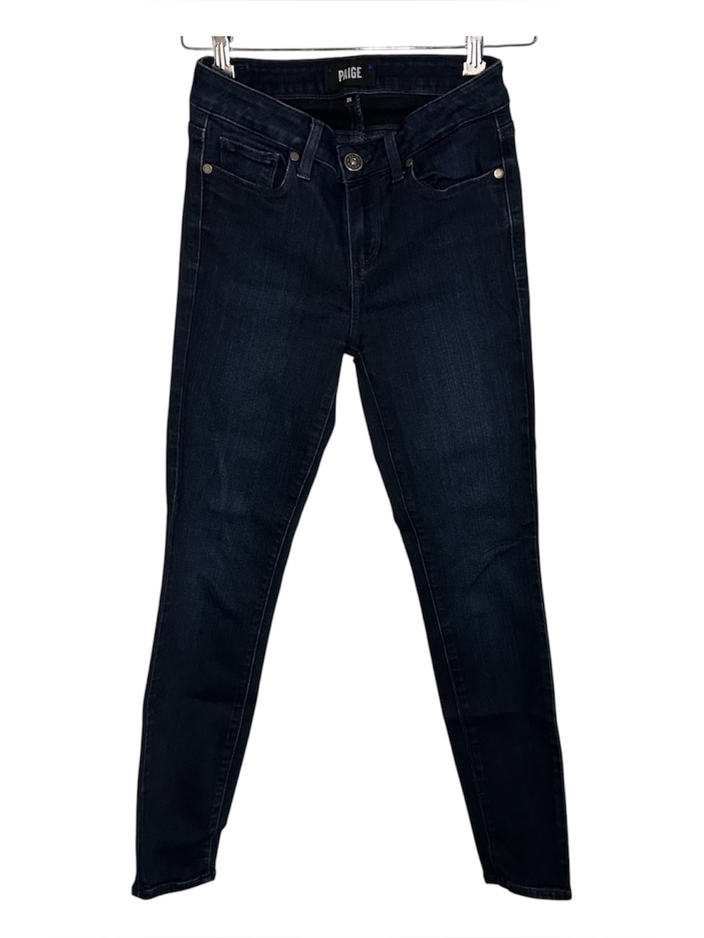 Paige Verdugo Ankle Skinny Jeans Dark Indigo Stretch Size 26